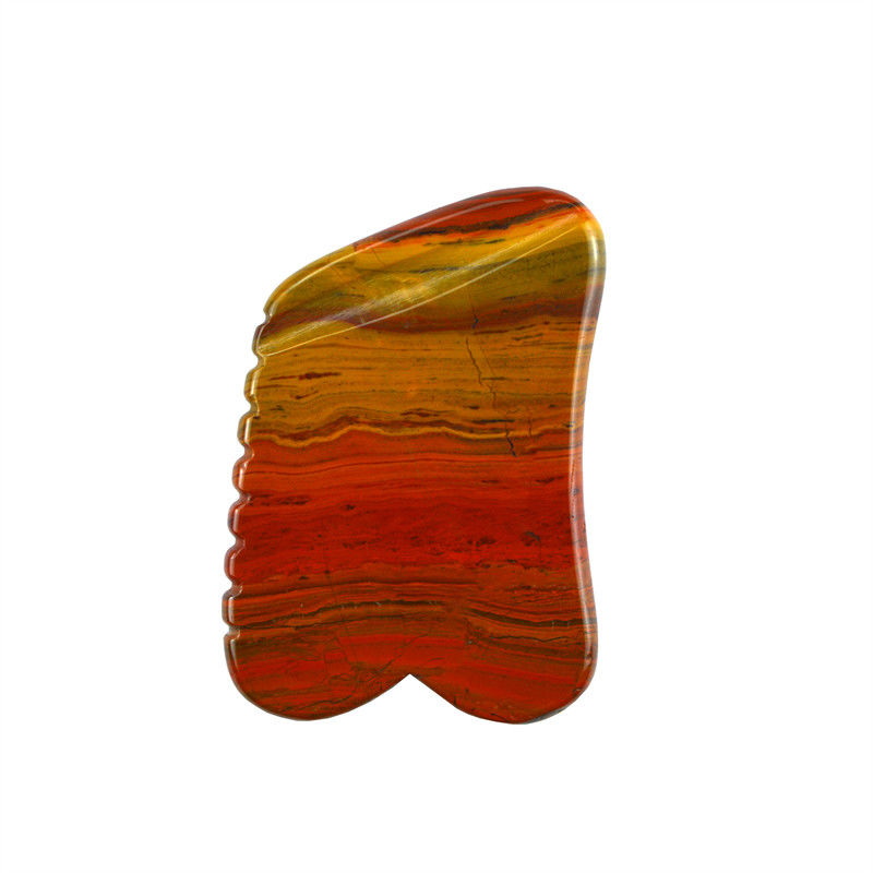 2024 Hot Natural Red Mookaite Jasper Gua Sha Massager Custom Logo Skin Care Anti-Aging Curative Stone Scraping Massaggio Strumenti