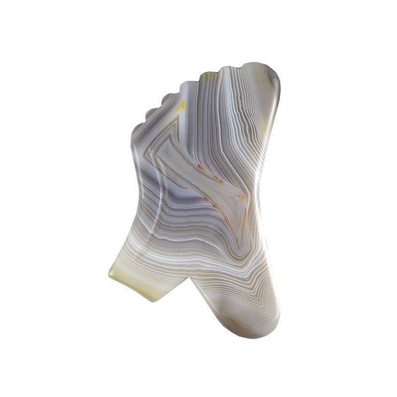 Disponibile il logo personalizzato, strumento di massaggio Gua Sha 100% grigio naturale per la cura della pelle del corpo, attrezzature per il facial lifting