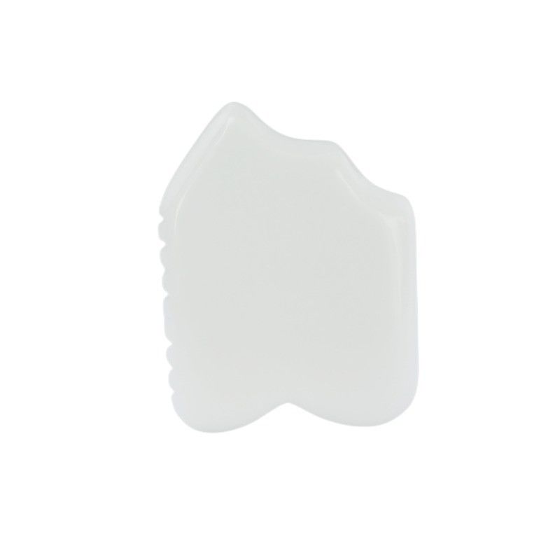 Proprietà attrezzature per il massaggio del corpo giada bianca naturale pietra bianca gua sha strumento di raschiatura per il massaggio per la salute del corpo