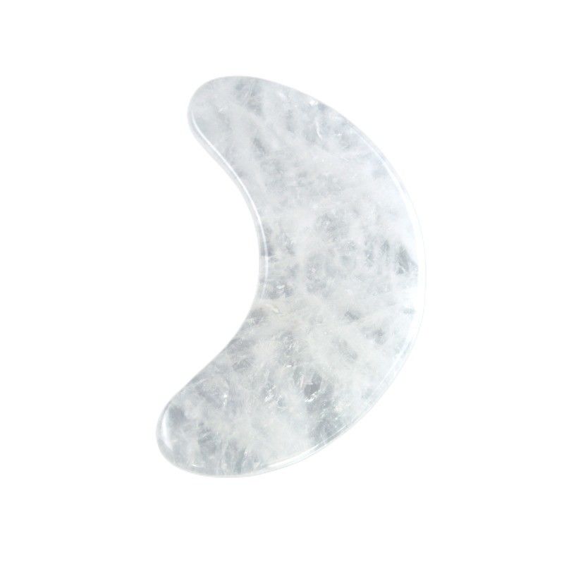 2024 forma di luna Quartzo chiaro Gua Sha Scraping Massaggio Guasha Stone Massaggiatore facciale per la salute del corpo e cura della bellezza