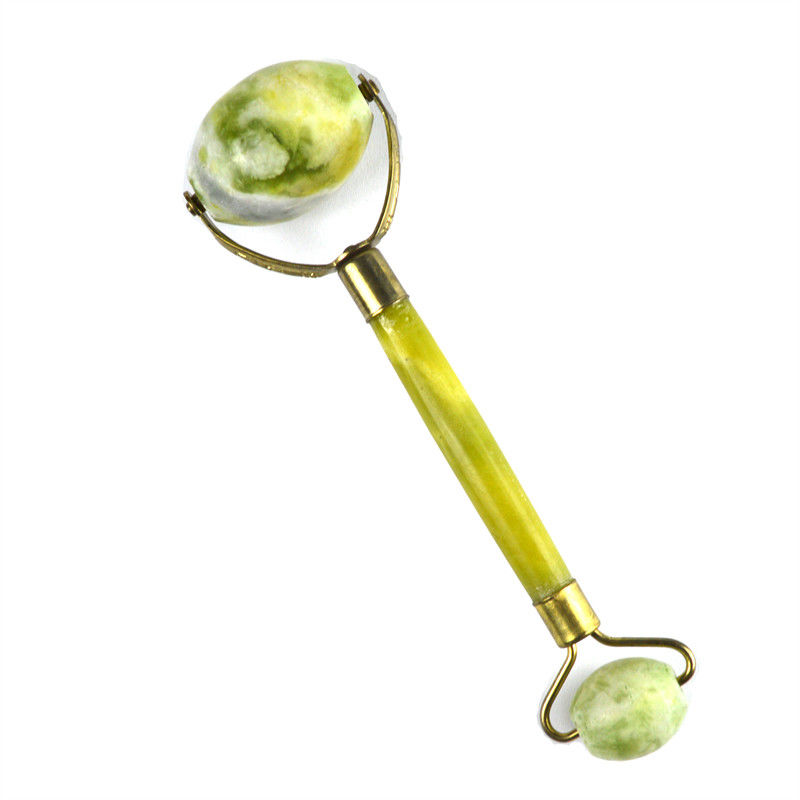 Xiuyan Giada Cura della pelle Giada Pietra Faciale Terapia degli Occhi Stringimento della pelle Spa Rimozione delle rughe Massaggiatore Roller Faciale Con Maniglia di Fiore