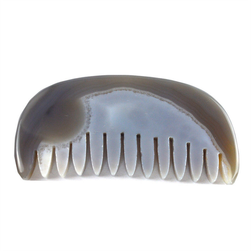 Agate Gua Sha Scalp Massage Comb Board Stone Comb Head Self Care Tool con logo personalizzato