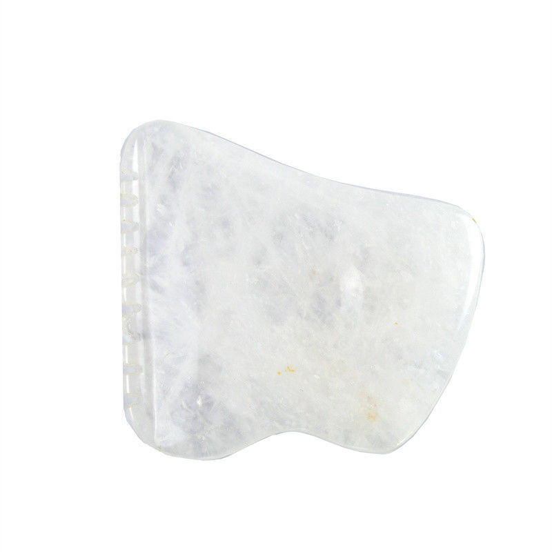 Strumento a tavola a forma di gua sha di quarzo chiaro per la salute della pelle del viso e del collo OEM/ODM accettato