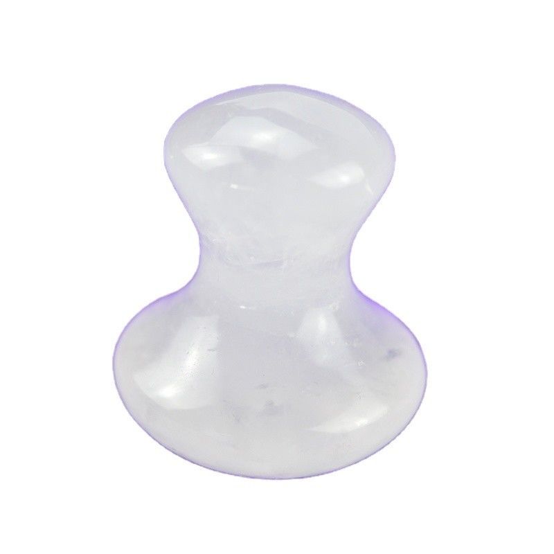 Pietra di raschiatura a forma di fungo di quarzo caldo e chiaro Gua Sha per massaggi muscolari a tutto il corpo e trattamenti facciali