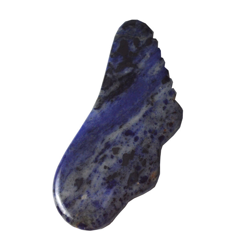 Massaggio del corpo Punti blu in forma di cavallo di mare Sodalite Gua Sha Strumenti per massaggiare il viso e la pelle del corpo in Guasha SPA Therapy