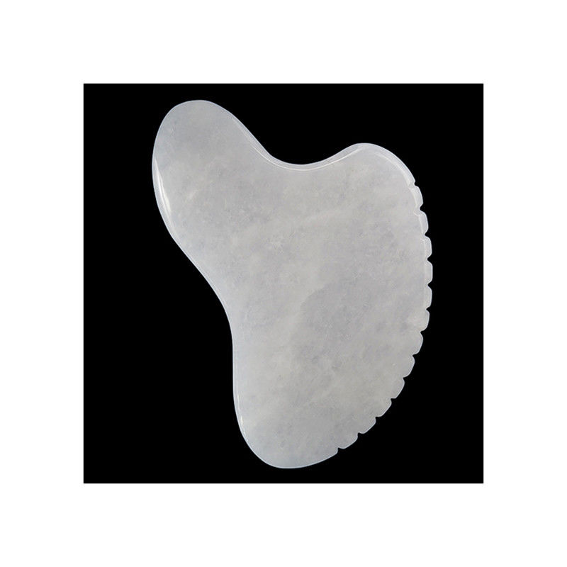 Logo personalizzato Cuore in forma di cristallo Pietra di giada bianca Gua Sha Scraping Massaggio strumento per l'agopuntura Terapia massaggiatore facciale