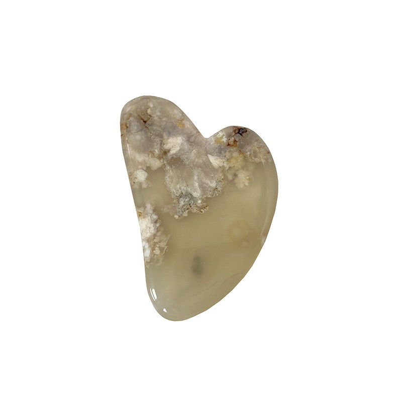 Riparazione naturale delle mani Giada in forma di cuore Massaggio facciale Gua Sha Sakura Agata Raschiatura facciale per la fisioterapia