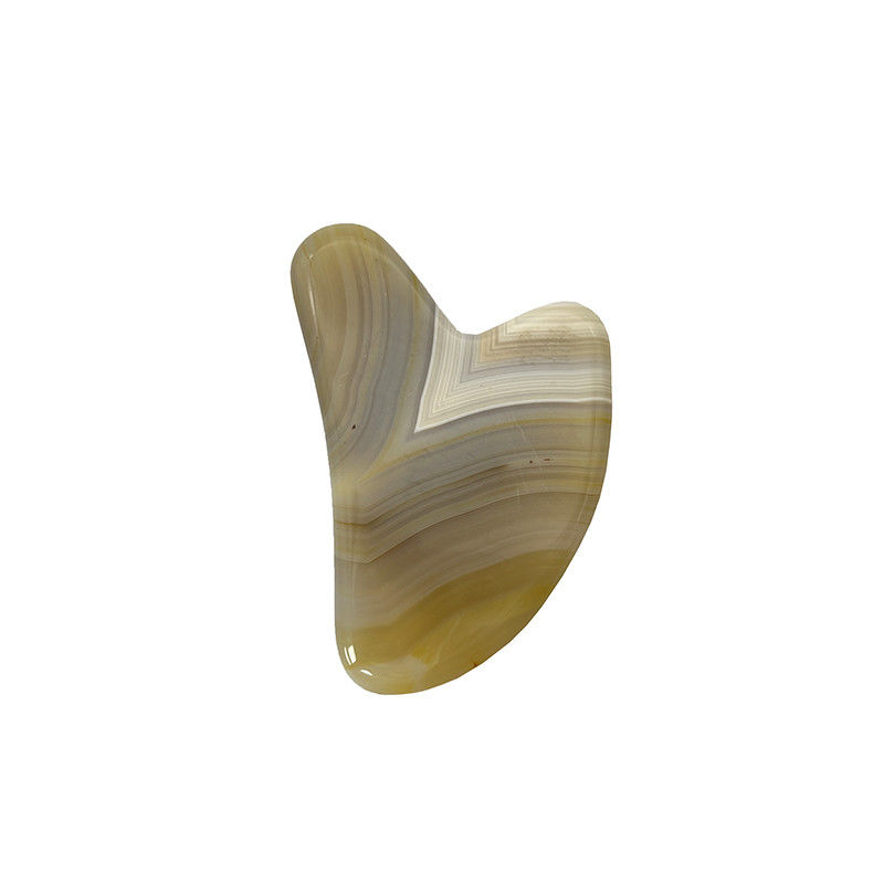 Massaggio di gua sha a forma di cuore a forma di giada a strisce per la riparazione delle mani e il lifting naturale della pelle