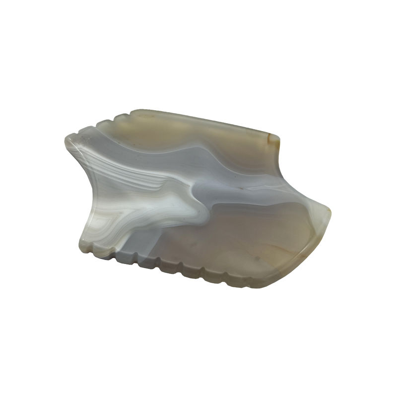 Gray Agate Guasha Scraping Stone Massaggiatore Corporeo Portatile per Giada Naturale Gua Sha e Skin Lifting