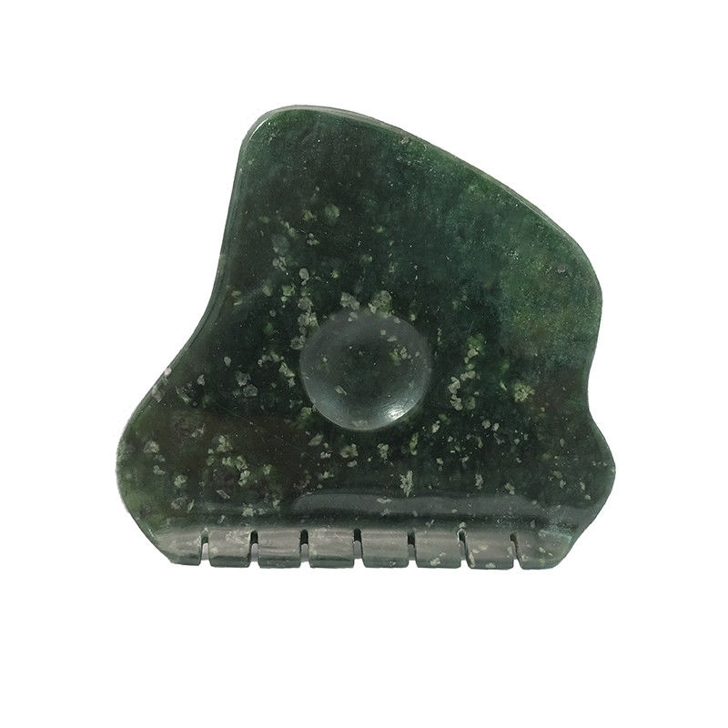 Pietra di giada naturale Nanyang nero-verde Guasha massaggio di raschiatura Gua Sha per attivare il Qi e dragaggio di garanzie
