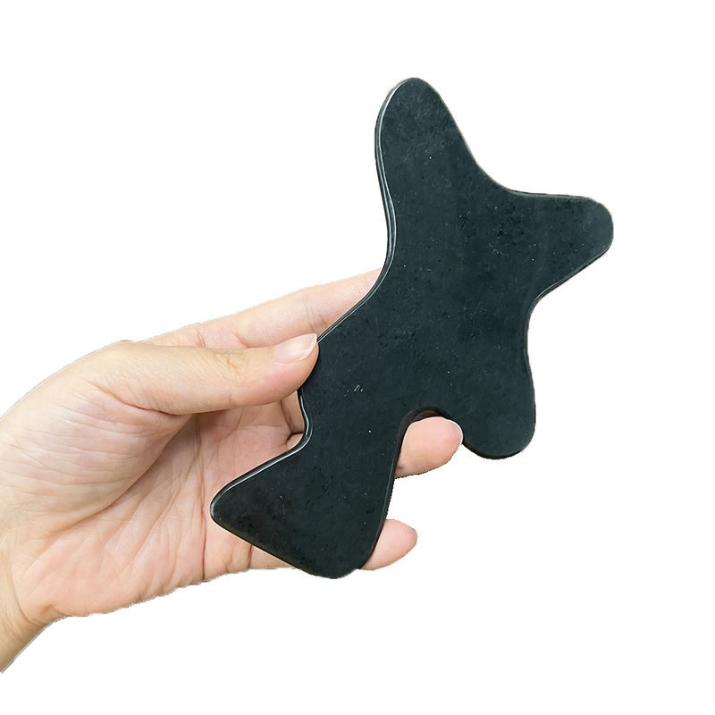 Funzione di controllo del tempo Nefrite verde scuro Gua Sha Pietra per la cura del corpo e sollievo da stanchezza Disegno portatile