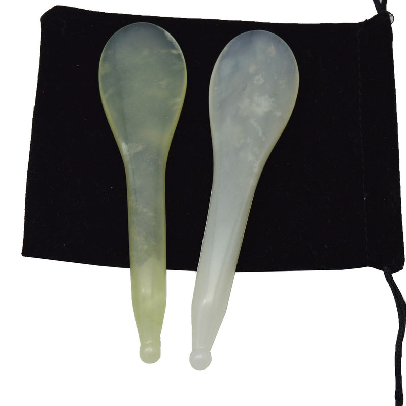 Xiuyan Jade Stick Eye Massager Pen a forma di cucchiaio giallo con e servizio OEM/ODM accettabile