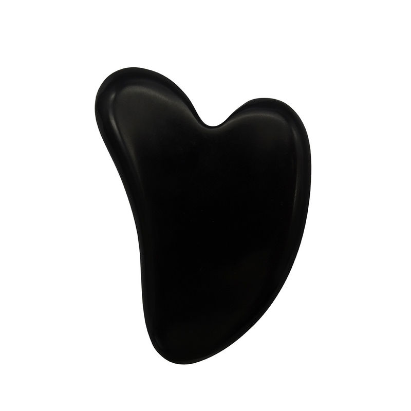 Pietra Bian Nera Naturale Forma Cuore Mascherino Gua Sha per Spa Meditazione rilassante