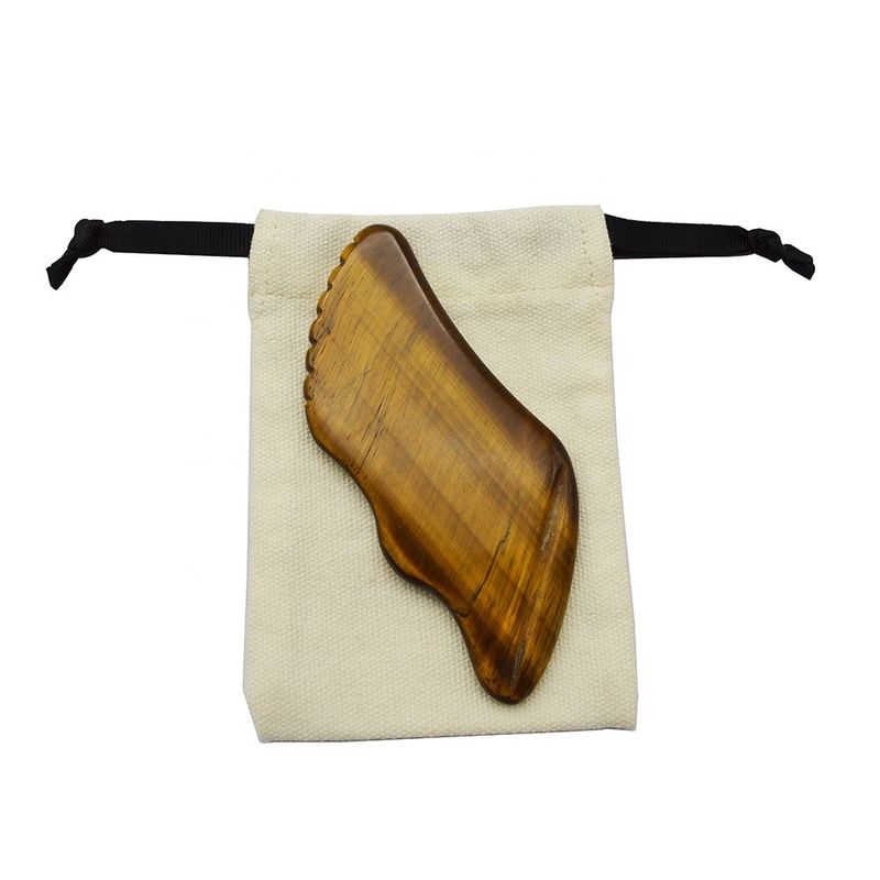 Manifattura a mano Gua Sha occhio di tigre naturale massaggiatore per la pelle per il viso occhi collo Nody rilassamento muscolare OEM ODM