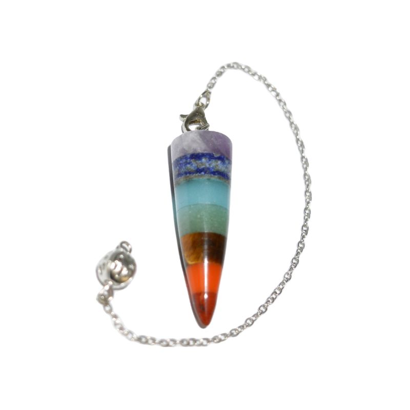 Sezione conica Cristallo naturale Sette chakra Spirito di guarigione Energia Pendolo Esagonale Piramide Collare Pendente