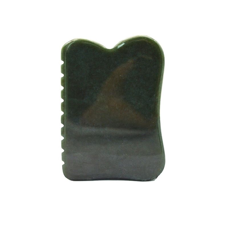 Strumento di massaggio di auto-aiuto 200g Nefrite verde scuro naturale Gua Sha Stone Board per il massaggio del corpo personalizzato
