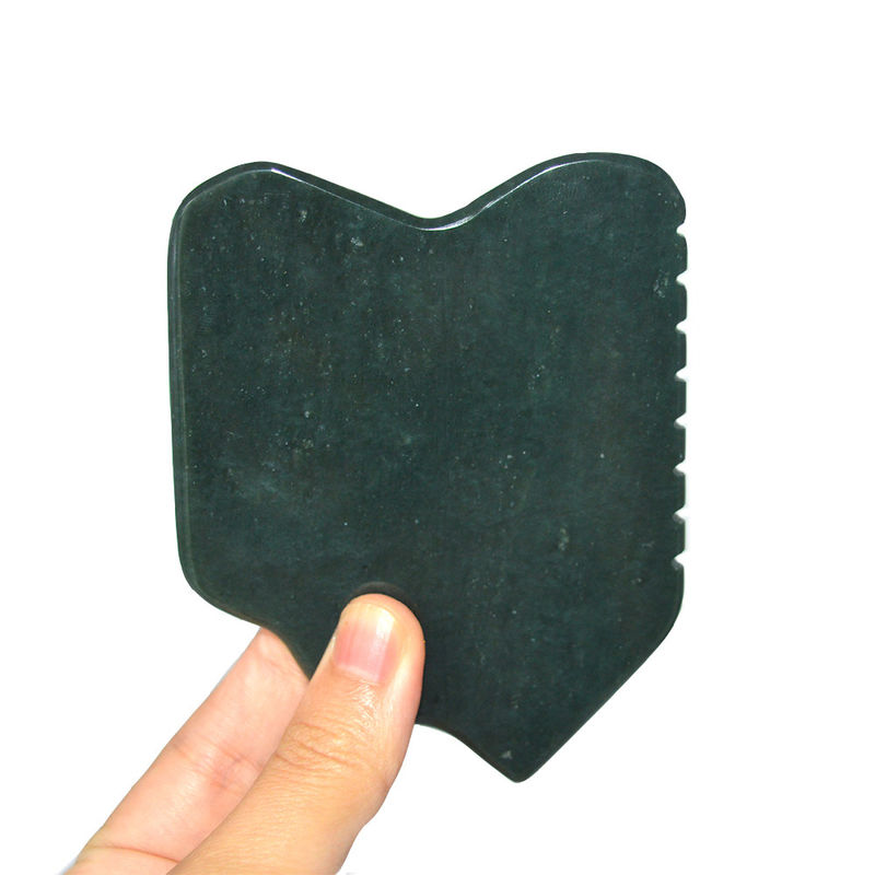 Nefrite verde scuro facciale Giada Pietra Guasha massaggiatore tabella per la circolazione sanguigna facciale