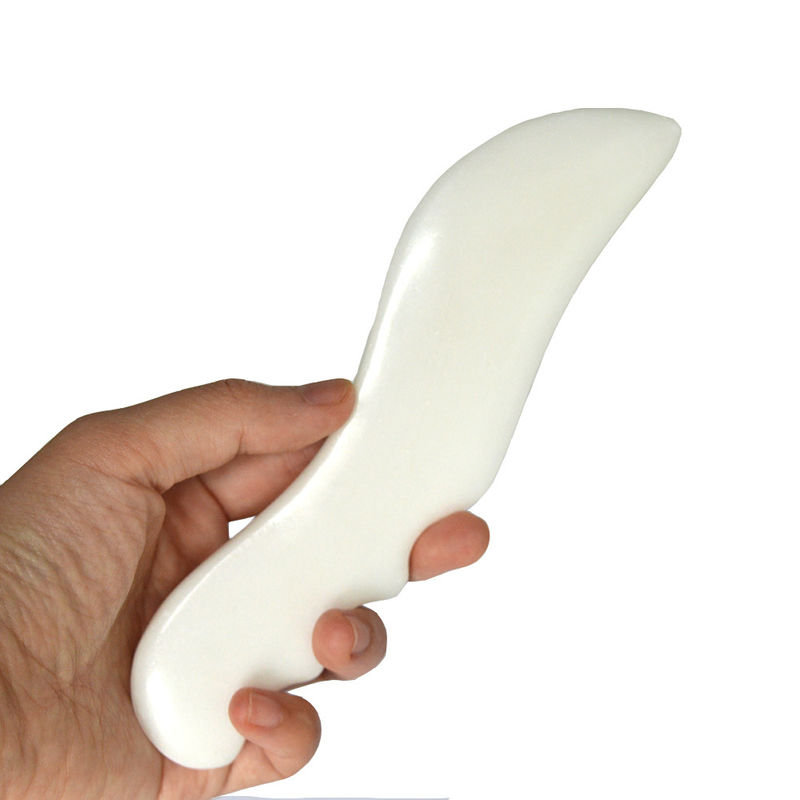 Massaggiatore Corporeo Pietra Gua Sha di Giada Bianca Per Raschiare Massaggi Faciali Strumenti E Massaggi SPA Bellezza