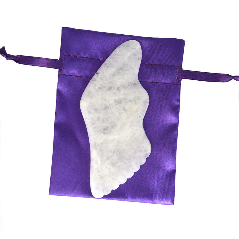2024 Dispositivo di massaggio in giada bianca personalizzato per viso e corpo Gua Sha Stone Scraping Board per OEM / ODM