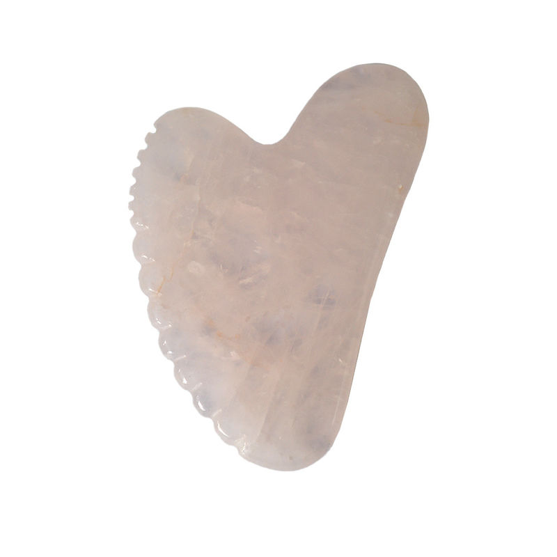 Mascherino Guasha a forma di cuore rosa rosa quarzo giada Mascherino Guasha Gua Sha Strumento di massaggio a tavola per la cura della salute personale OEM/ODM