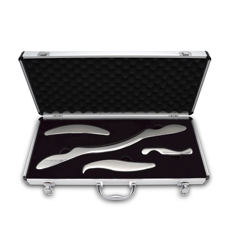 Strumenti di massaggio metallici per Guasha Set di 4 in acciaio inossidabile Gua Sha raschiamento del corpo Guasha massaggio