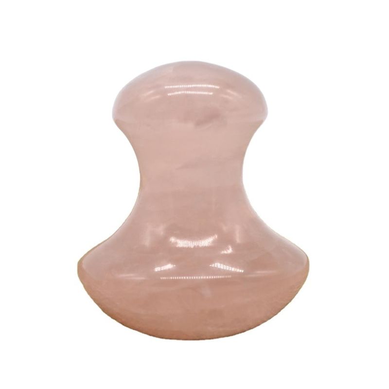 2024 Massaggio personalizzato del corpo Rosa Rosa Quarzo Fungo Gua Sha Pietra Massaggio Strumento con aspetto lucido
