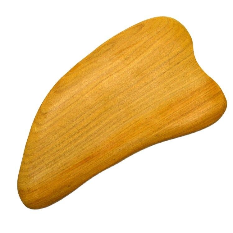 Strumento di Gua Sha in legno naturale per massaggi di raschiatura facciale controllo manuale a filo massaggiatore facciale raschiatura a tavola di legno