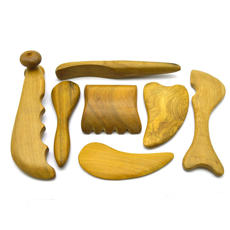 7 pcs-kit Legno Guasha Tavole Messaggio Roller Strumenti bellissimi bastoncini di agopuntura per la bellezza