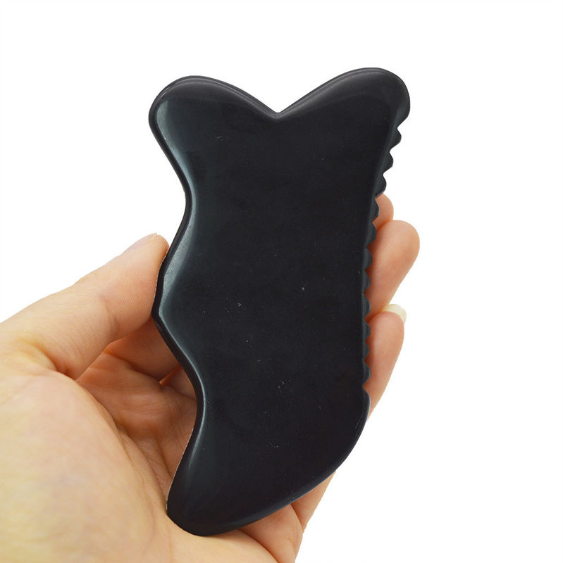 2024 Strumento di massaggio a mano Gua Sha Strumento di massaggio a 7 bordi Gua Sha Bian Pietra Gua Sha Strumento facciale Funzione Testa Massaggiatore sanitario