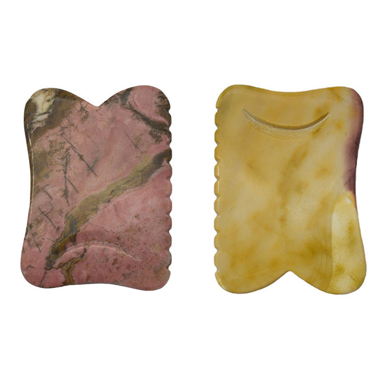 Nero 7*5,5*0,5cm Rhodonite o Mookaite Giada Gua sha board guasha Stone Scraping Guasha Massaggi per la cura del viso