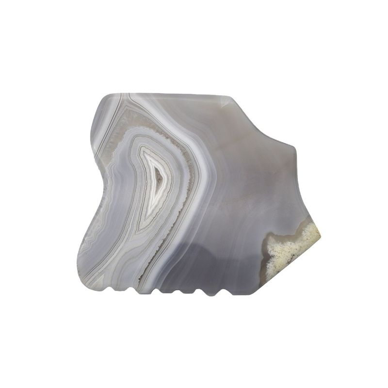 Cura della salute del corpo Agate grigio a strisce Giada Gua Sha Pietra Guasha Tavola Massaggio personalizzato Strumento di terapia di raschiatura per viso e corpo