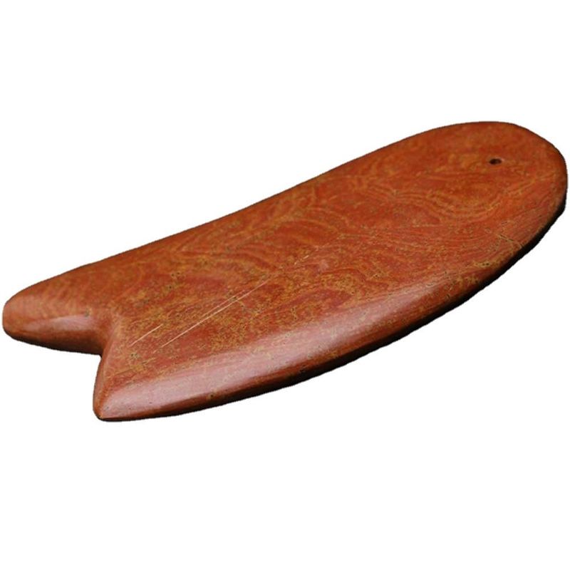 Strumento di Gua Sha di Pietra Bian Rossa Per Raschiare Massaggiatore Corpo 10,5cm*6cm*0,7cm Lunghezza