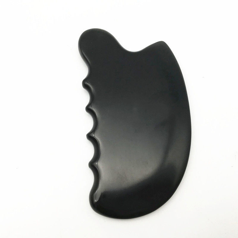 OEM ODM Terapia nera naturale Bian Stone Guasha Strumenti di massaggio scraping Gua Sha Per il corpo 11,5 * 6 * 0,8cm