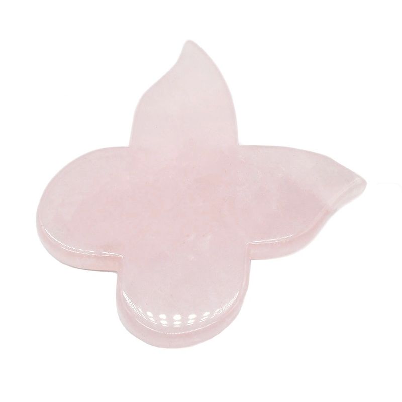 Strumento di bellezza personale 90mm Tavola Guasha di farfalla rosa con Gemstone Rose Quartz Gua Sha