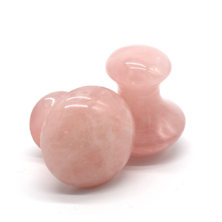 MM Dimensione Rose Quartz Massage Stone Hot Mushroom Shape Stone Massage Kit per Spa e Bellezza OEM