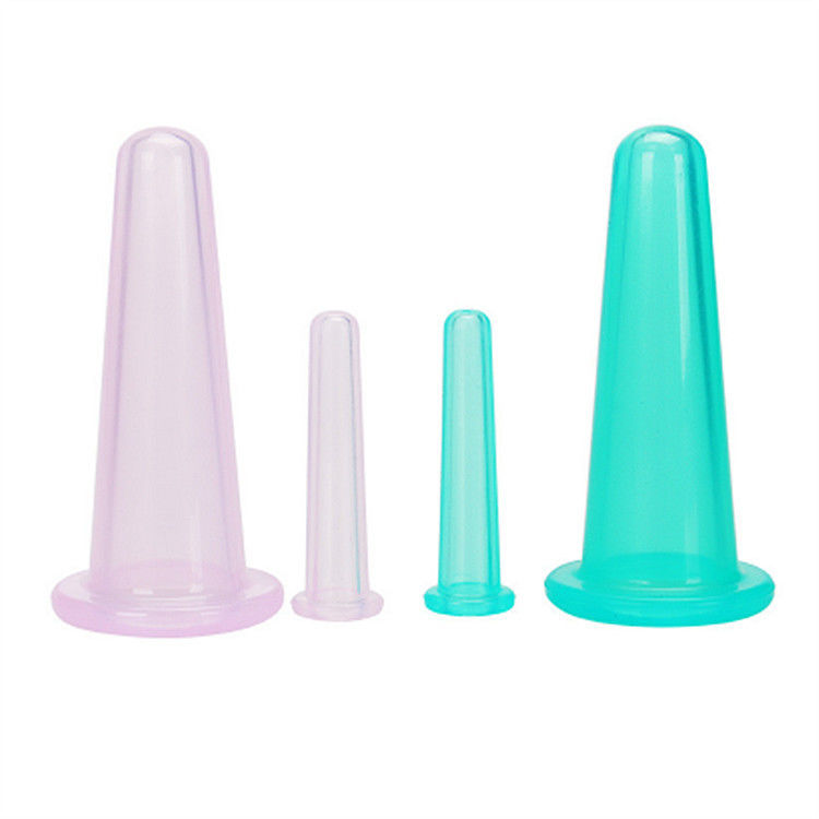 Terapia con coppe facciali Set 4 in 1 Coppe di silicone per apparecchi di medicina cinese e eco-friendly