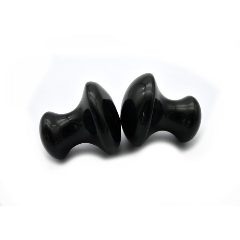 2024 Naturale Nero Ossidiano Funghi Guasha Massaggio di Bellezza Gua Sha Pietra Per Volto Corpo Modalità No ABK-59